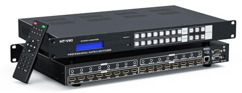 MT-VIKI 8K@60Hz HDMI Matrix Switch 8 in 8 Out HDMI 2.1 Matrix Switcher mit Audio De-embedder 4K@120Hz EDID, RS232, LAN Port, APP