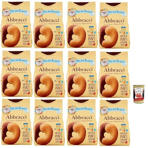 Italian Gourmet 12x 350 g Italienische Abbracci Kekse Kakao & Sahne – Mürbegebäck für Frühstück & Snack, Familienpackung, Kaffee-Begleiter, Original aus Italien + Italian Gourmet Polpa
