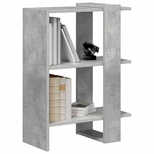 vidaXL Bücherregal Beton Grau 52 x 25 x 71,5 cm Holzwerkstoff, Wohnzimmer, Rechteckig, Modernes Design mit Stauraumlösungen, Stylische Möbel, Bequeme Sitzgelegenheiten, Vielseitige Verwendung