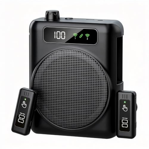 Amplificatore Vocale con Microfono Wireless, Altoparlante con Lavalier Microfono, Amplificatore Vocale Portatile per Insegnanti, Formazione, Yoga, Discorso, Riunioni, Guide Turistiche
