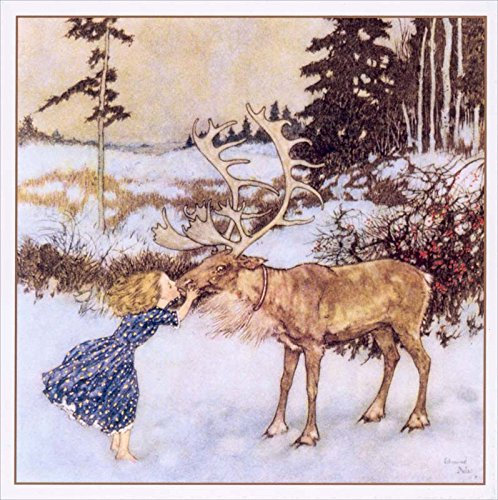 Vintage Gerda und das Rentier Weihnachten Karten 5 Karten und Umschläge