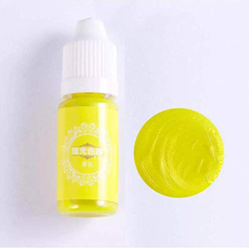 TuToy 10Ml Pearl Shiny Pigment 24 Farben Uv-Resin Epoxy Harz Glue Farb- - Gelb