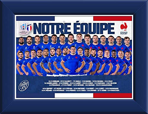 Cadre de l'equipe de France avec Le Pin Logo Coupe du Monde de Rugby 2019 Nation France