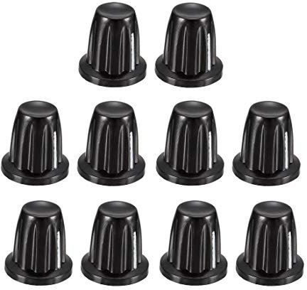 sourcing map 10Pcs Speaker Control Knob Power Amplifier Knob 15mm Dia. Rotary Knobs for 4mm Dia. Shaft Potentiometer