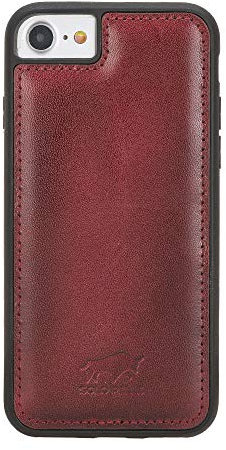 Solo Pelle iPhone SE (2020) & 7/8 Case Lederhülle Ledertasche Backcover Flex aus echtem Leder (Rot Burned)