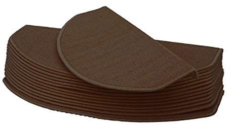 Mendler 15er-Set Stufenmatte HWC-G49, Treppenteppich Treppenschutz Treppenmattenset, 65x25cm - halbrund, braun