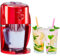 Neo Macchina per il ghiaccio tritaghiaccio elettrica schiacciata con caraffa rimovibile per miscelare granite, cocktail, frappe, caffè e tè freddo (rosso)
