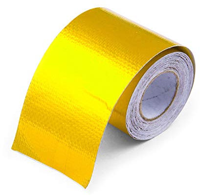 Aluminiumfolienband, Aluminiumklebebänder Selbstklebend, Aluminiumband Hochtemperaturbeständiges Isolierband Wasserdicht Klebeband für HVAC-Reparatur Auspuff Dunstabzugshaube, 5m*5cm,Gold