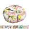 Morbuy Stuhlkissen Runde Sitzkissen Blumen Vogelserie Atmungsaktiv Baumwolle Leinen Tatami Komfortable Stühle Bodenkissen Sitzauflagen für Outdoor Garten Office Sessel (40x40cm,Gelbe Drossel)