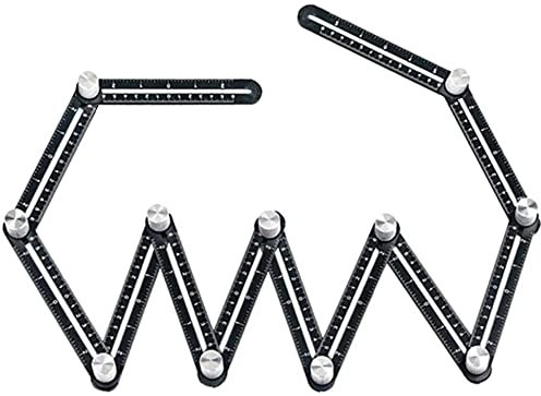 Règle de mesure multi-angles, 12 côtés - Localisateur de trous en alliage d'aluminium - Règle de mesure universelle multi-angle - Rapporteur réglable pour le sol