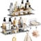 HapiRm Duschablage Duschregal Ecke Badezimmer Regal 3 Pack mit Seifenablage und Rasiererhalter, Duschkorb Ohne Bohren Aufbewahrung Bad Küche Eckregal, 5 Selbstklebend Rostfrei Silber