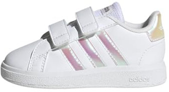adidas Grand Lifestyle Court Hook and Loop Shoes, Zapatillas de Tenis Unisex bebé, Cloud White/Iridescent/Cloud White, 22 EU