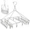 WudTus Folding 36 Peg Sock Drying Hanger Space-Saving Windproof Stainless Steel Air Dryer Rack for Sock, Underwear, Towel, Fresh Herbs