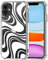 MOSNOVO für iPhone 11 Hülle – Durchsichtige, schlanke, stoßfeste TPU+PC-Handyhülle, [6,6 Fuß Fallschutz/Anti-Abziehen] - Weißer Wirbel