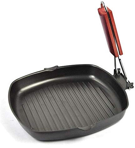Frying pan Non-Stick Frying Pan Saucepan with Folding Handle Beef Grill Pans Carbon Steel Pancake Skillet Pan Gas Cooker Kitchen Cookware Frying Pan (Size : 28cm) ()