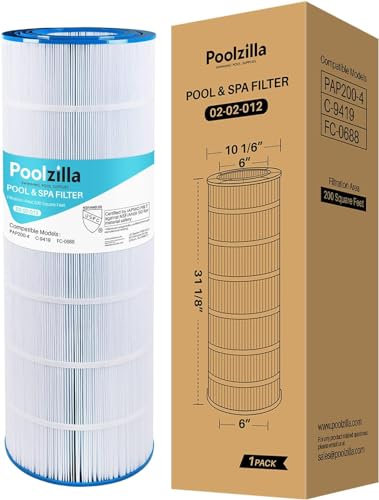 Poolzilla 1 cartouche de filtre de piscine de rechange pour PAP200, Pentair CC200, Filbur FC-0688, Unicel C-9419, Aladdin 29902, Baleen AK-8005, Pure N Clean PC-0688, R173217, Predator 200, SD-00071
