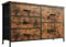 Nicehill Dresser for Bedroom with 5 Drawers, Storage Drawer Organizer, Wide Chest of Drawers for Closet, Clothes, Kids, Baby, TV Stand with Storage Drawers, Wood Board, Fabric Drawers (Rustic Brown)