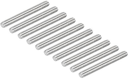 DMiotech 10pz M6 x 55mm Completamente Filettato Asta 304 Inossidabile Acciaio Destra Mano Filettature Asta Barra Perni Morsetti e Bulloni a U