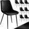 tectake® Esszimmerstühle 8er Set, Samtstoff Stuhl mit Rückenlehne, ergonomische Essstühle, bequemer Küchenstuhl, Esszimmerstuhl, Cocktailsessel für Lounge, Dining, Küchentisch - schwarz