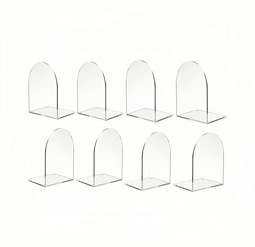Arch AcrylicBookends-FR Deefongo 8Pcs Serre-Livres en Acrylique, extrémité de Livre Robuste, Organisateur de Bureau Transparent pour Le Cadeau Chambre à Coucher, bibliothèque, Bureau, école et Bureau