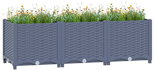 Hochbeet Balkon Pflanzkasten Hochbeet 120x40x38 cm Polypropylen Robuste und dekorative Gartengestaltung für vielseitige Anwendungen