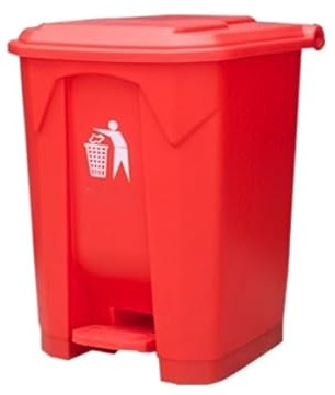 Poubelle Exterieur Poubelle extérieure avec couvercle poubelle à pédale en plastique poubelle de stockage de recyclage des déchets poubelle de cuisine domestique Poubelle Jardin ( Color : Red , Size :