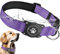 Ytanest Leuchtend Airtag Hundehalsband, Verstellbar Wasserdicht Apple Air Tag Halter Halsband Reflektierend für Kleine Mittler Große Hund, Lila, S