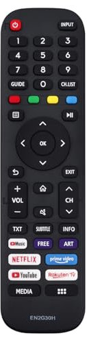 ALLIMITY EN2G30H Fernbedienung Ersatz passend für Hisense UHD TV 5A7E7210F 65A7300F 43A7500F 43AE7210F 65A7320F 65A7340F 65AE7210F 43A7340F 43A7300F 50A7300F 50A7340F 50A7500F 50AE7210F