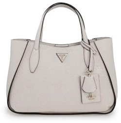 GUESS Women's Keandra Girlfriend Satchel, Top Handle, Stone Logo, One Size
