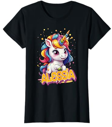 ALESSIA - Bellissimo nome di ragazza con un unicorno Maglietta