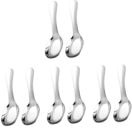 TOPBATHY Lot De 8 Cuillères En Acier Inoxydable Pour Enfants Décoration De Maison Cuillères Simples Pour Mélanger Le Thé Sucre Miel Cuillères À Soupe Japonaises Cuillères À Manger