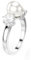 Swarovski Bague cocktail Matrix, Perle de cristal, Taille ronde, Blanche, Métal rhodié