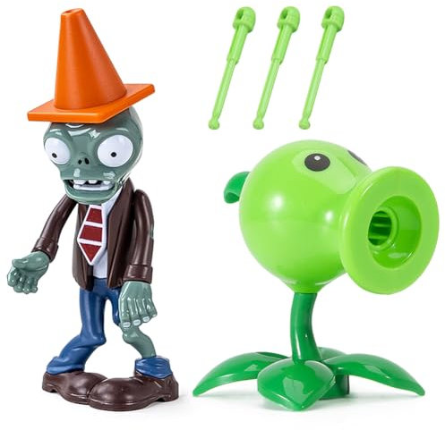 Plants and Zombies Toys Action Figures 2PCS Zombies PVZ Toys Set Plants Toys PVC,Peashooter and Zombies vs Shooting Toys,Great Gifts for Kids and Fans,Birthday and Christmas Party