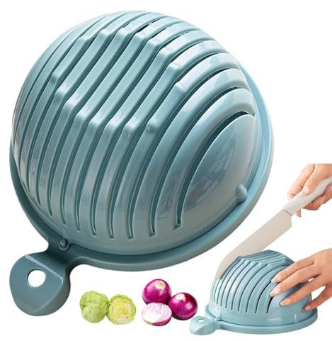 Salad Cutter Bowl,Fruit and Vegetable Cutter Bowl,Shredder Salad Vegetable Cutter,New Vegetable Cutter Cutter Vegetable Divider,Salad Cutter Bowl with Lid