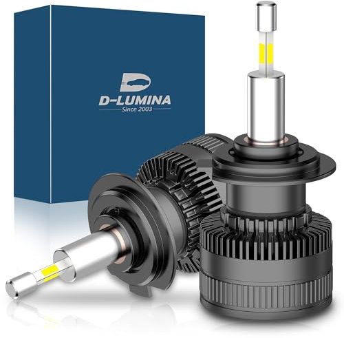 D-Lumina Lampadina H7 LED 360° 120W 20000LM 6500K Super Brillante Fari Kit Sostituzione la Alogena Abbaglianti e Anabbaglianti per 12V Auto, 2 pezzi
