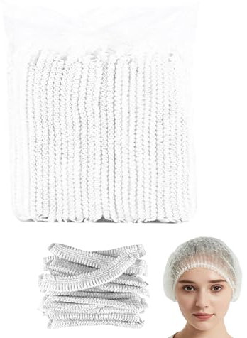 JEXOWIQ Gorros de enfermería - 100 pcs Gorros Desechables TNT, Gorros Sanitarios Multiusos para Cocina, Estética y Sanidad, Antipolvo, Ideal para Quirófano, Dentista, Hospital,Ajuste Universal