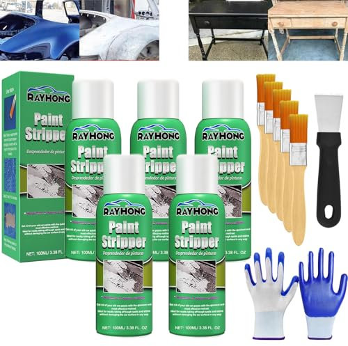 Rayhong - Sverniciatore ad alta efficienza, per superfici metalliche, rimozione vernice ad alta efficienza per legno, metallo, muratura, intonaco, piastrelle (5 pezzi)