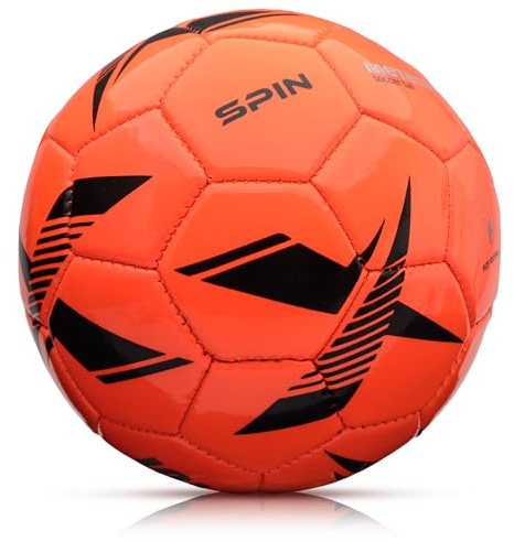 meteor - Football Training Ball – Spin Football Ball Durable Machine-Stitched Panels for Better Grip – Ideal Ball for Training – Robust 32-panel Surface – Indoor & Outdoor - Size 4 - Orange