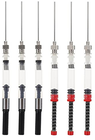 VILLCASE 6pcs Fountain Pen Ink S-yringe Filler, Spring Converter with Removable Needle Tips, Fountain Pen Spring Filler for Ink Converter Pen Ink Refill Tool