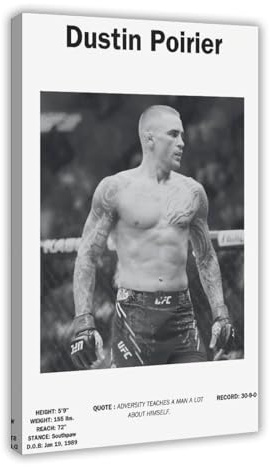 efhavce Dustin Poirier UFC Poster sur toile pour décoration de chambre à coucher, bureau, chambre, cadeau 30 x 45 cm
