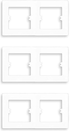 Acmerota Light Switch Finger Plate Surround for 2 Gang Double Gang Light Switch Wall Protector Electrical Plug Socket Wall Cover Faceplate & Electrical Plug Socket Finger Plate Panel (White)