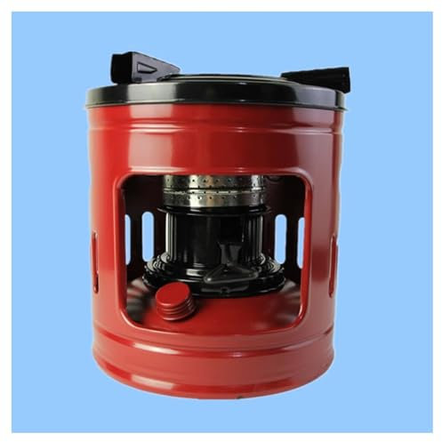DHNDSDP Estufa de Parafina de Hierro Rojo con Calorífero de 10 Mechas Estufa de Queroseno Portátil para El Hogar Estufa de Camping Sin Humo 1,5 L, Quema Continuamente 11 H
