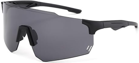 Long Keeper Sport Fahrradbrille Sonnenbrille für Damen Herren Radsport Sonnenbrille Schnelle Brille UV400 Sportbrille (Schwarz Schwarz)