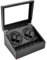 CHIMHOON Uhrenbeweger Automatikuhren, Beweger Uhren Watch Winder Box, Uhrenbox PU-Leder, 4 Automatikuhren + 6 Gitter Uhrenspeichergehäuse Leiser Motor (Schwarz)