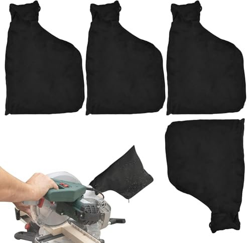 JIEBWCHA Mitre Saw Dust Catcher, Dust Connection Bag - Extraction Hood Attachment Black Accessories for Sanders Woodworking Mitre Saw