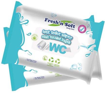Fresh’n Soft Salviette Umidificate Gettabili nel WC con Estratto di Camomilla, per Uso Quotidiano (120 unità (confezione da 2))
