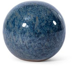 Teramico Dekokugel Gartenkugel glasiert -Blau, Grün, Anthrazit, Türkis, Aqua- sehr hochwertig frostfest und witterungsbeständig Steinzeug (Falling Grey, 28cm)