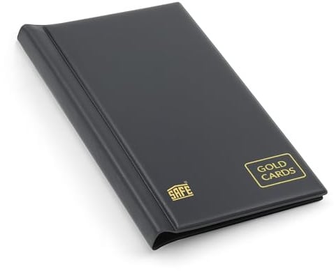 SAFE811 Pocket Album Gold Cards Kompaktes Sammelalbum für bis zu 72 Gold Cards | 12 Blätter mit 62×92 mm Taschen | Handliches Format für unterwegs
