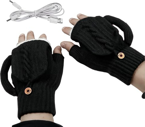 Usb Heated Gloves - 125g, Thermal Gloves, Comfortable | Double-sided Heating, Heating Mittens, Knitted Glove For Keyboard Gaming Typing Indoor Outdoor Cold Weather Winter Gift