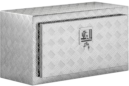 HOMCOM Cassetta degli Attrezzi in Alluminio con Serratura 2 Chiavi Argento | Box Portautensili 96L, Resistente Impermeabile, Scatola Portaoggetti, per Pick-Up Camper Rimorchi